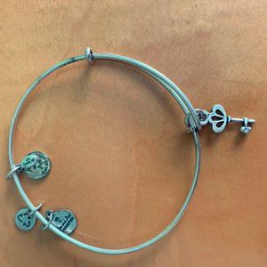 Silver Alex and Ani Key Charm Bracelet